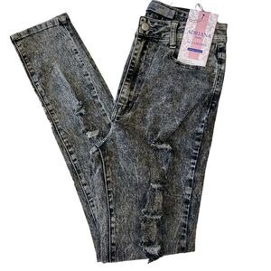 ADRIANA JEANS By LAMASINI Women's Jeans Ripped 5 Pockets‎ Stretch Size 11